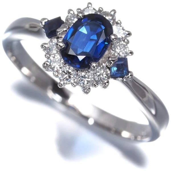 SAPPHIRE DIAMOND RING 900 PLATINUM: Sapphire Diamond Ring 900 Platinum Brand: Unbranded Type/Style: Ring Material: 900 Platinum, Main Stone/Creation Natural Color: silver Size: US 6-6.25 Accessories: None Accessories Notice: