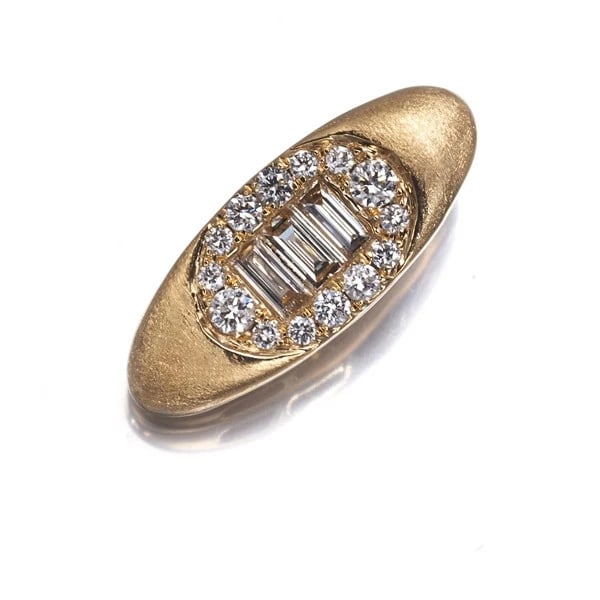 DIAMOND BAGUETTE-CUT PENDANT 18K 750 ROSE GOLD (1 of 2)