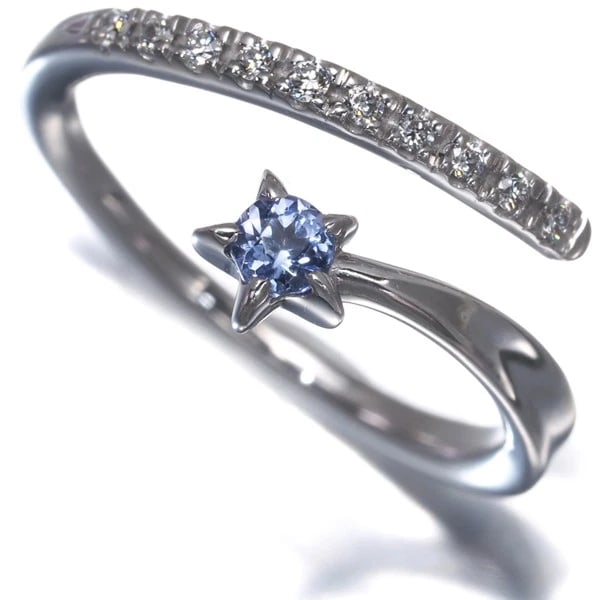 STAR JEWELRY RING TANZANITE DIAMOND 18K WG: STAR JEWELRY Ring Tanzanite Diamond 18K WG Brand: STAR JEWELRY Type/Style: Ring Material: 18K / 750 White Gold, Main Stone/Creation Natural Color: White Size: US 3.5 Accessories: None Acce
