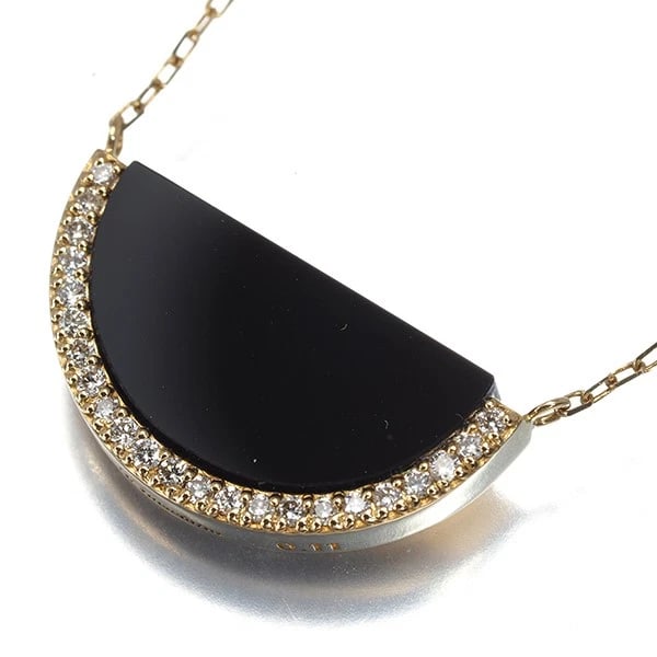 ENASOLUNA NECKLACE ONYX DIAMOND 18K 750 YELLOW GOLD: Enasoluna Necklace Onyx Diamond 18K 750 Yellow Gold Brand: Enasoluna Type/Style: Necklace Material: 18K 750 Yellow Gold, Main Stone/Creation Natural Color: Yellow Size: Necklace length: 40 / 45cm