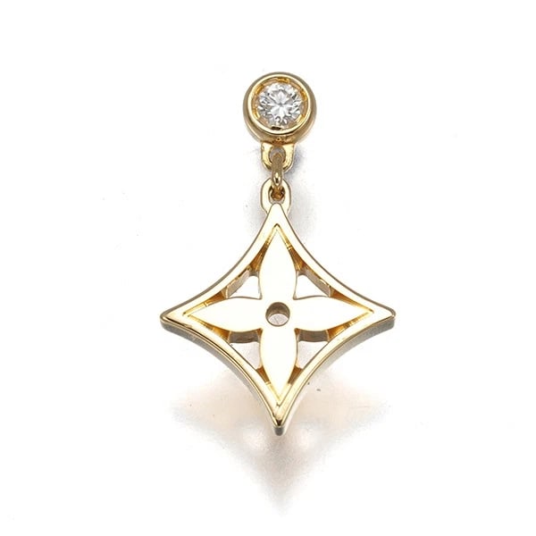 LOUIS VUITTON SINGLE EARRING DIAMOND 18K 750 YELLOW GOLD: Louis Vuitton Single Earring Diamond 18K 750 Yellow Gold Brand: Louis Vuitton Type/Style: Single EarRing Material: 18K / 750 / Yellow Gold, Main Stone/Creation Natural Color: yellow gold Size: Design