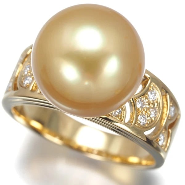 TASAKI RING GOLDEN SOUTH SEA PEARL DIAMOND 18K YG: TASAKI Ring Golden South Sea Pearl Diamond 18K YG Brand: TASAKI Type/Style: Ring Material: 18K / 750 / Yellow Gold Color: yellow gold Size: US 8 Accessories: None Accessories Notice: When purchasing