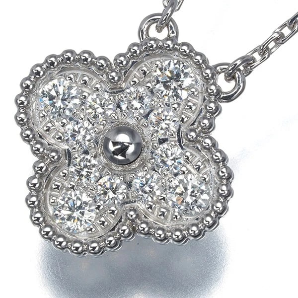 VAN CLEEF & ARPELS NECKLACE DIAMOND 18K 750 WHITE GOLD (1 of 4)