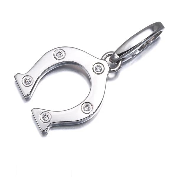 CARTIER PENDANT DIAMOND HORSESHOE CHARM 18K 750 WHITE GOLD: Cartier Pendant Diamond Horseshoe Charm 18K 750 White Gold Brand: Cartier Type/Style: Pendant Material: 18K 750 White Gold, Main Stone/Creation Natural Color: White Size: Design size: 14.8 x 13.1mm