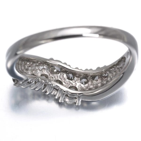 DIAMOND WAVE RING 900 PLATINUM - 4