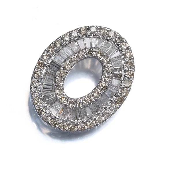 DIAMOND PENDANT 18K 750 WHITE GOLD: Diamond Pendant 18K 750 White Gold Brand: Unbranded Type/Style: Pendant Material: 18K / 750 / White Gold, Main Stone/Creation Natural Color: White Size: Design size: 17.6 x 14.4mm Bail inner