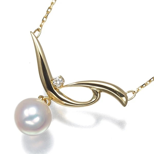 MIKIMOTO NECKLACE DIAMOND 18K 750 YELLOW GOLD: Mikimoto Necklace Diamond 18K 750 Yellow Gold Brand: MIKIMOTO Type/Style: Necklace Material: 18K 750 Yellow Gold Color: Yellow Size: Necklace length: 42cm Pendant size: 19.4 x 23.2mm Accessories:
