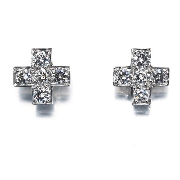 TIFFANY&CO. EARRINGS DIAMOND CROSS 950 PLATINUM: Tiffany&Co. Earrings Diamond Cross 950 Platinum Brand: Tiffany & Co. Type/Style: EarRing Material: 950 / Platinum, Main Stone/Creation Natural Color: none Size: Design size: 7.0 x 7.0mm Accessorie