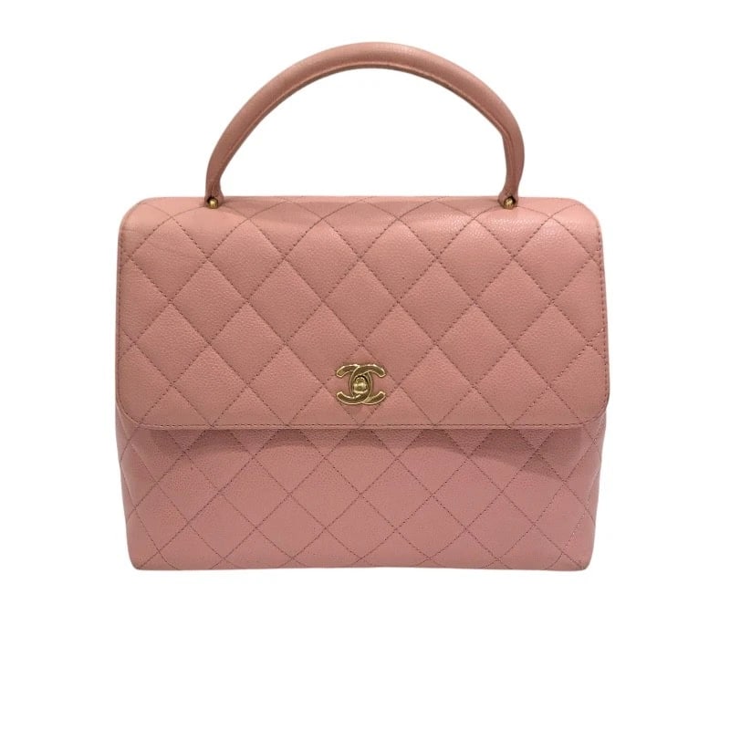 CHANEL MATELASSE TOP HANDLE BAG HANDBAG: CHANEL Matelasse Top Handle Bag Handbag Brand: CHANEL Type/Style: Handbag Material: Caviar skin Color: Pink gold Hardware Size: W11.8 x H8.3x D4.3inch Accessories: None Accessories Notice: When