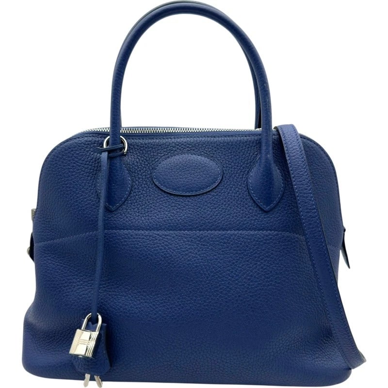 HERMES BOREDHANDBAG: HERMES BoredHandbag Brand: HERMES Type/Style: Handbag Material: Taurillon Clece Color: Blue Brighton SilverHardware Size: W12.2 x H9.4x D4.7inch Accessories: None Accessories Notice: When purchasing