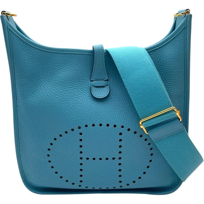 HERMES EVELYN SHOULDER BAG: HERMES Evelyn Shoulder Bag Brand: HERMES Type/Style: Shoulder Bag Material: Taurillon Clece Color: Turquoise GDHardware Size: W11.4 x H12.2x D3.1inch Accessories: None Accessories Notice: