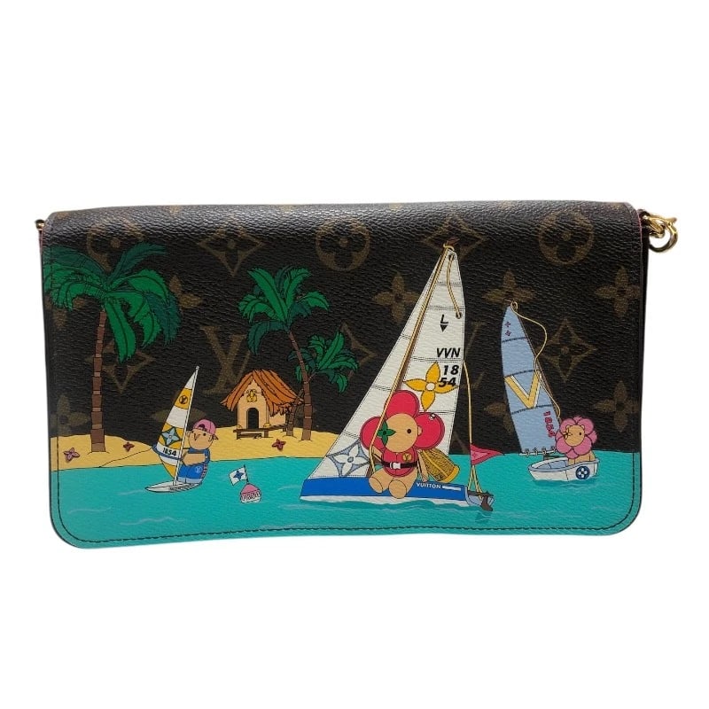 LOUIS VUITTON POCHETTE FELICE SHOULDER BAG: LOUIS VUITTON Pochette Felice Shoulder Bag Brand: LOUIS VUITTON Type/Style: Shoulder Bag Material: Monogram Vivienne Color: Brown Size: W8.3 x H4.7x D1.2inch Accessories: None Accessories Notice: