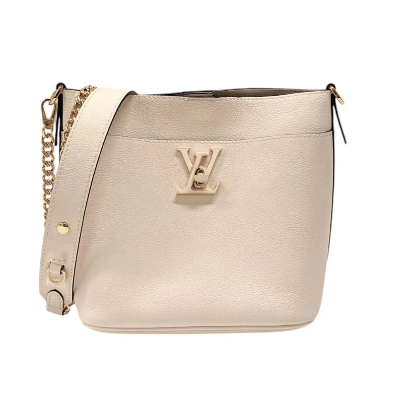 LOUIS VUITTON ROCK ME ROCK & WALK SHOULDER BAG: LOUIS VUITTON Rock Me Rock & Walk Shoulder Bag Brand: LOUIS VUITTON Type/Style: Shoulder Bag Material: Grain Calfskin Leather Color: Ivory Gold Hardware Size: W7.9 x H7.9x D4.3inch Accessories: No