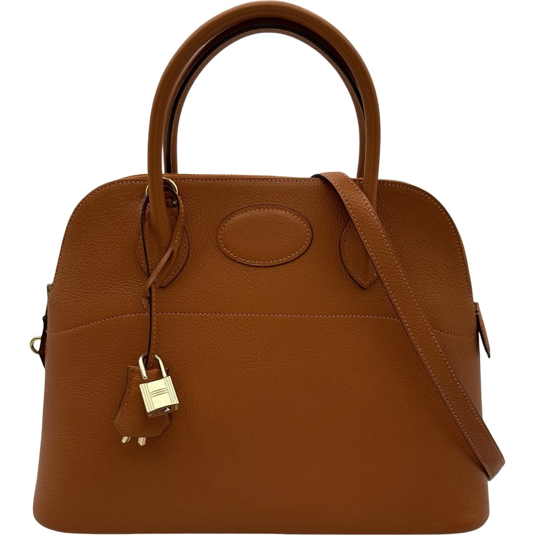 HERMES BORED HANDBAG: HERMES Bored Handbag Brand: HERMES Type/Style: Handbag Material: Shave Color: Orange x Gold Hardware Size: W12.2 x H9.4x D4.7inch Accessories: None Accessories Notice: When purchasing pre-