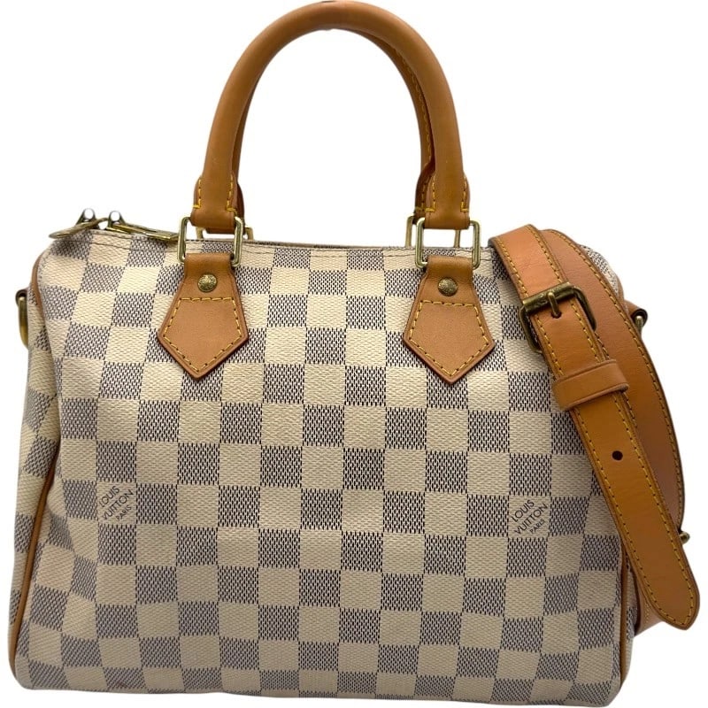 LOUIS VUITTON SPEEDY BANDRIERE 25 HANDBAG: LOUIS VUITTON Speedy Bandriere 25 Handbag Brand: LOUIS VUITTON Type/Style: Handbag Material: Damier Azul Color: white Size: W9.8 x H7.9x D5.5inch Accessories: None Accessories Notice: When