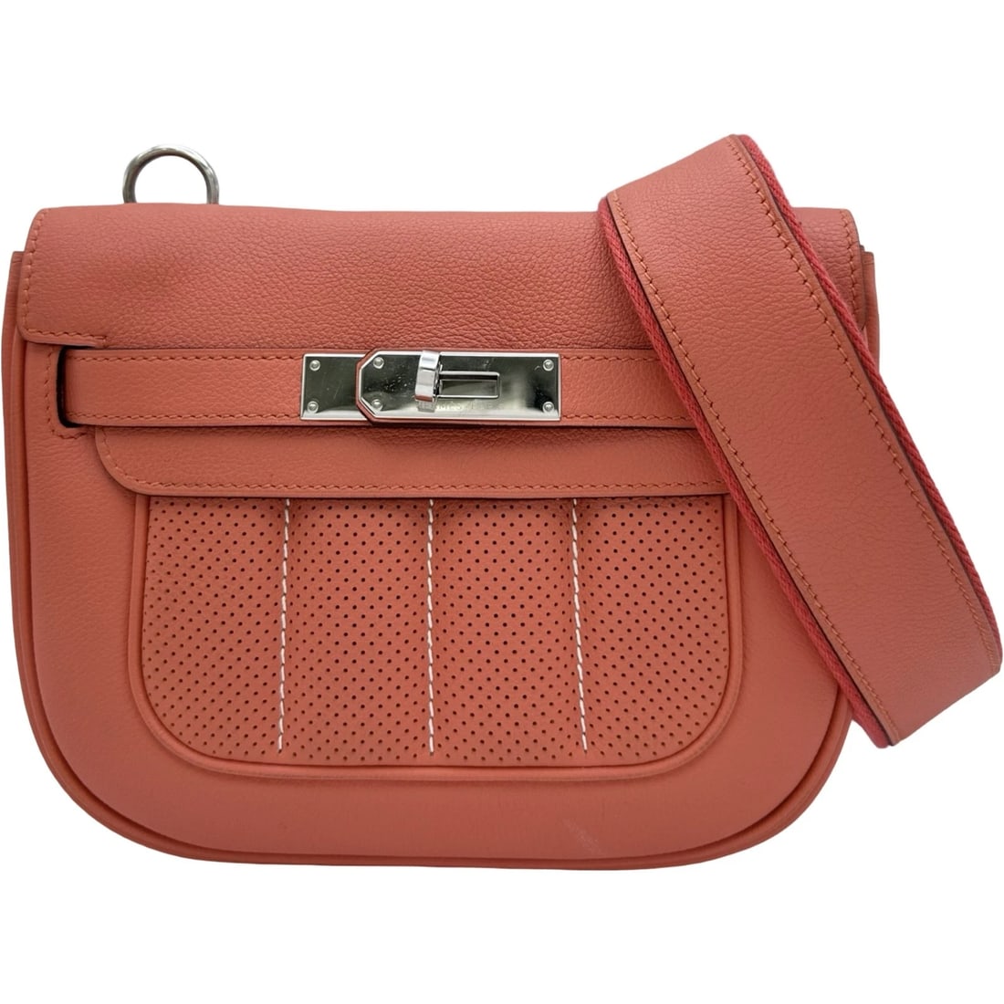 HERMES BERLIN MINI SHOULDER BAG: HERMES Berlin mini Shoulder Bag Brand: HERMES Type/Style: Shoulder Bag Material: Evercolor Color: Flamingo SilverHardware Size: W6.7 x H5.9x D3.1inch Accessories: None Accessories Notice: