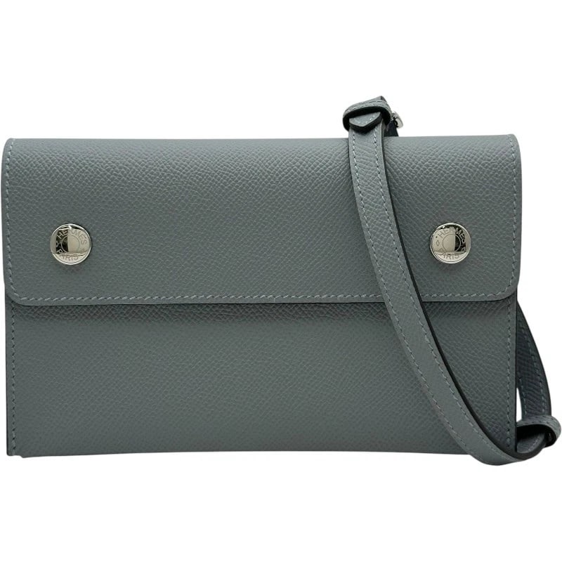 HERMES NAP TO GO 18 SHOULDER BAG: HERMES Nap to Go 18 Shoulder Bag Brand: HERMES Type/Style: Shoulder Bag Material: Epsom Color: Blue Glacier SilverHardware Size: W7.1 x H4.5x D1.2inch Accessories: None Accessories Notice: When
