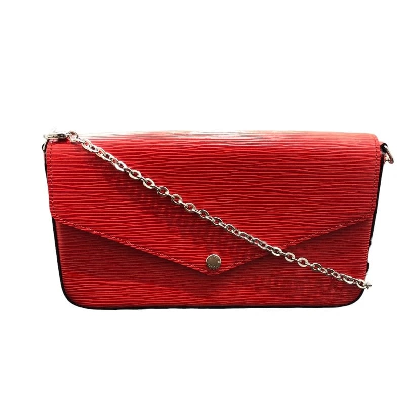 LOUIS VUITTON POCHETTE FELICE SHOULDER BAG: LOUIS VUITTON Pochette Felice Shoulder Bag Brand: LOUIS VUITTON Type/Style: Shoulder Bag Material: Epi Leather Color: Red Size: W8.5 x H4.7x D1.4inch Accessories: None Accessories Notice: