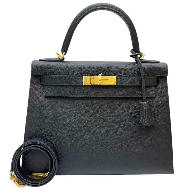 HERMES KELLY 28 OUTER SEWING HANDBAG: HERMES Kelly 28 outer sewing Handbag Brand: HERMES Type/Style: Handbag Material: Epsom Color: Black Gold Hardware Size: W11.4 x H8.3x D4.5inch Accessories: None Accessories Notice: When pu