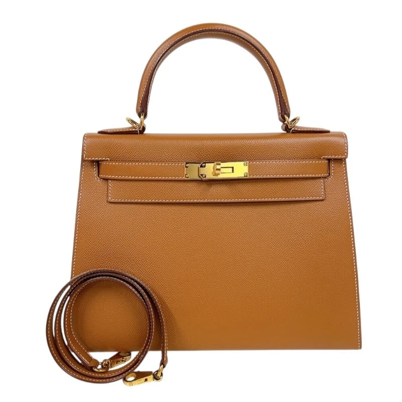 HERMES KELLY 28 OUTER SEWING SHOULDER BAG: HERMES Kelly 28 outer sewing Shoulder Bag Brand: HERMES Type/Style: Shoulder Bag Material: Epsom Color: Gold Gold Hardware Size: W11.0 x H8.3x D4.7inch Accessories: None Accessories Notice: When