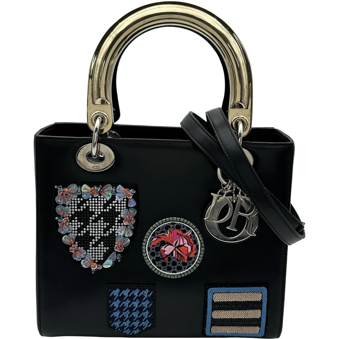 CHRISTIAN DIOR MEDIUM HANDBAG: Christian Dior Medium Handbag Brand: Christian Dior Type/Style: Handbag Material: leather Color: black Size: W23.5cm x H21cmx D9.5cmW9.3 x H8.3x D3.7inch Accessories: None Accessories Noti