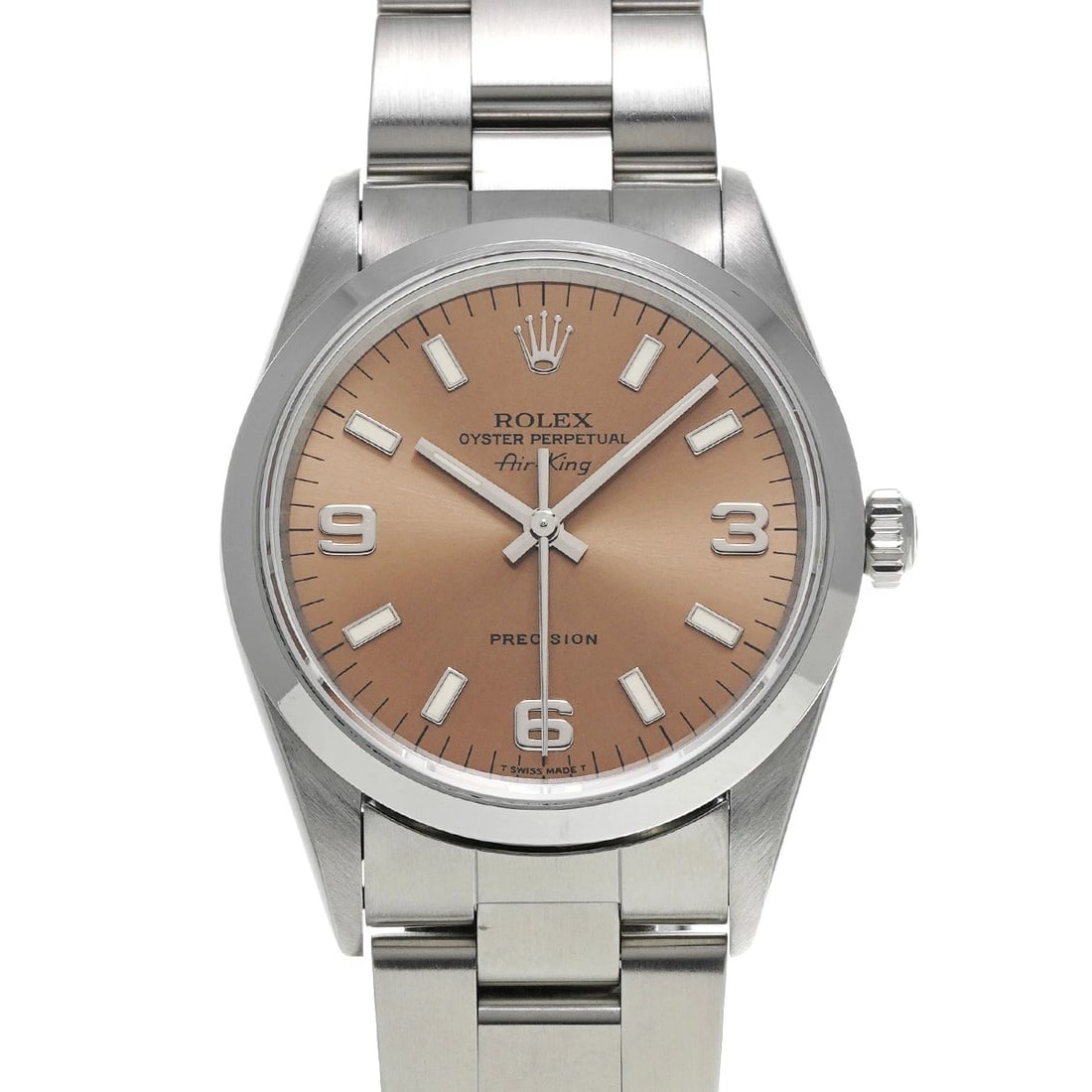 ROLEX AIR-KING PINK WATCH: ROLEX Air-King Pink Watch Brand: ROLEX Type/Style: Wristwatch Material: Band Material Stainless steel, Case Material Stainless steel Color: Dial Color Pink Size: ?Case? H/about 34mm W/about 34mm D/abo