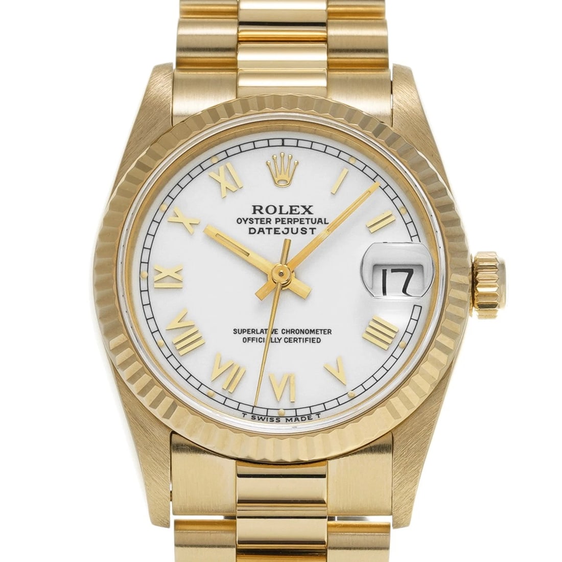 ROLEX DATEJUST WHITE WATCH - 4