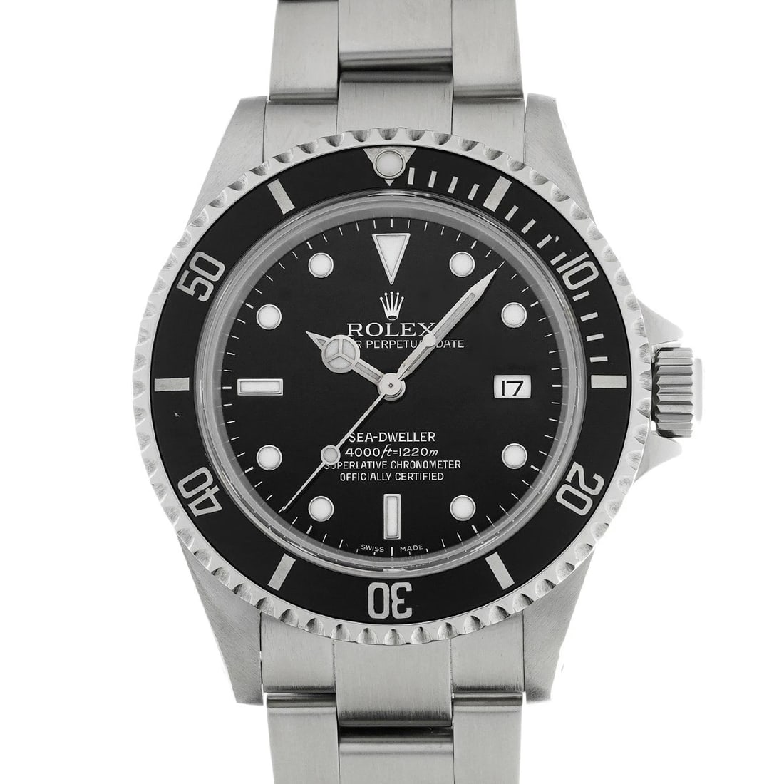 ROLEX SEA-DWELLER BLACK WATCH: ROLEX Sea-Dweller Black Watch Brand: ROLEX Type/Style: Wristwatch Material: Band Material Stainless steel, Case Material Stainless steel Color: Dial Color Black Size: ?Case? H/about 40mm W/about 40mm