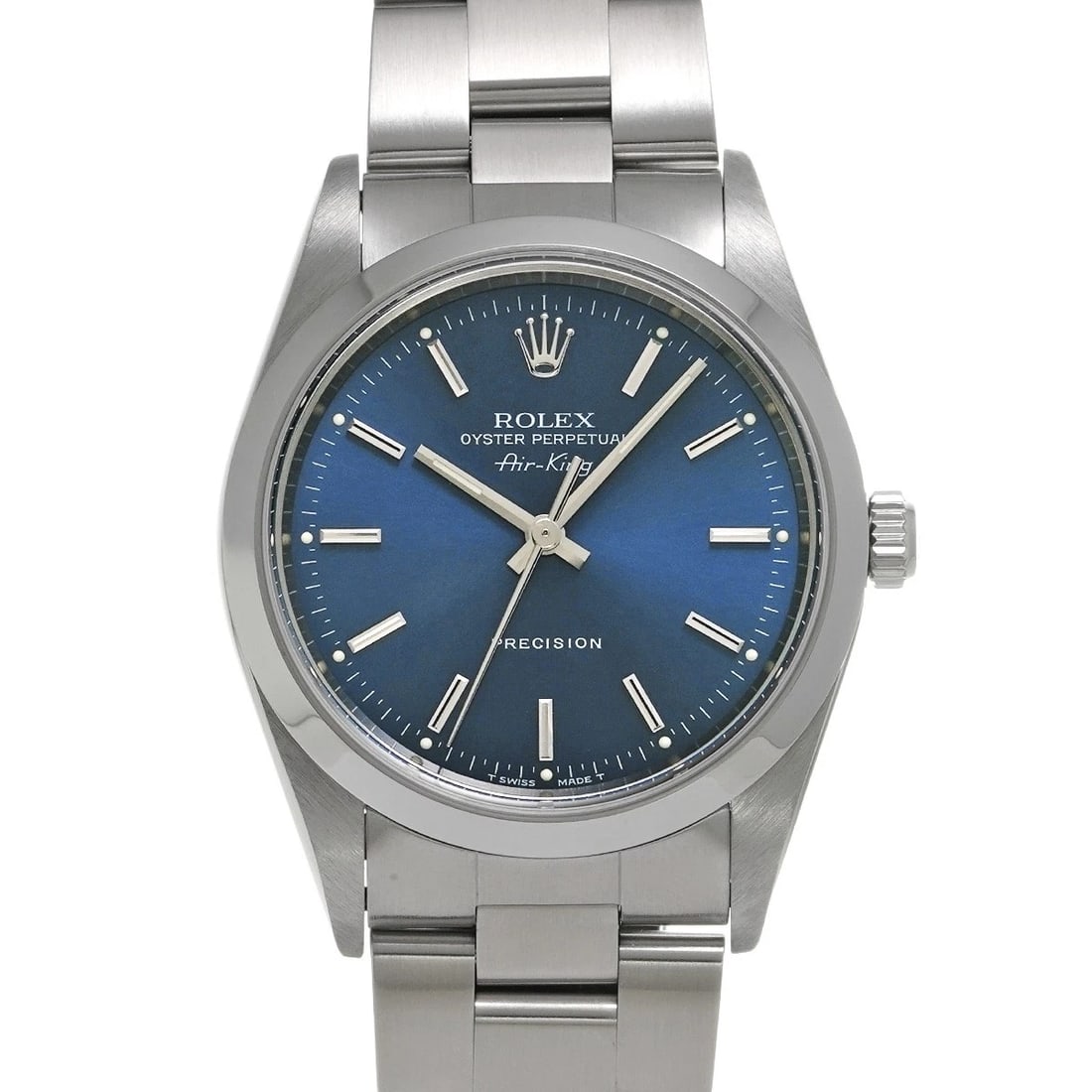 ROLEX AIR-KING BLUE WATCH: ROLEX Air-King Blue Watch Brand: ROLEX Type/Style: Wristwatch Material: Band Material Stainless steel, Case Material Stainless steel Color: Dial Color Blue Size: ?Case? H/about 34mm W/about 34mm