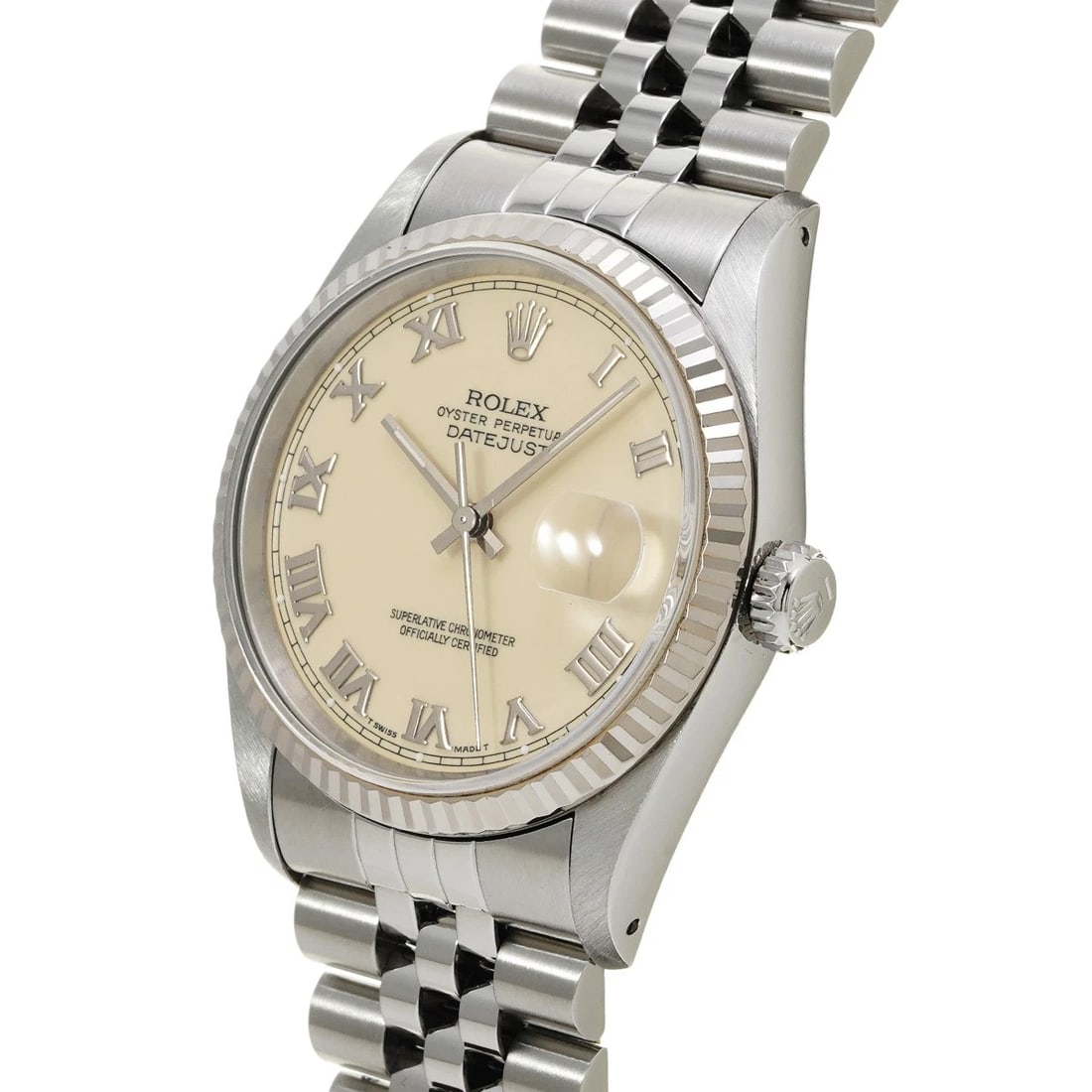 ROLEX DATEJUST IVORY WATCH - 2