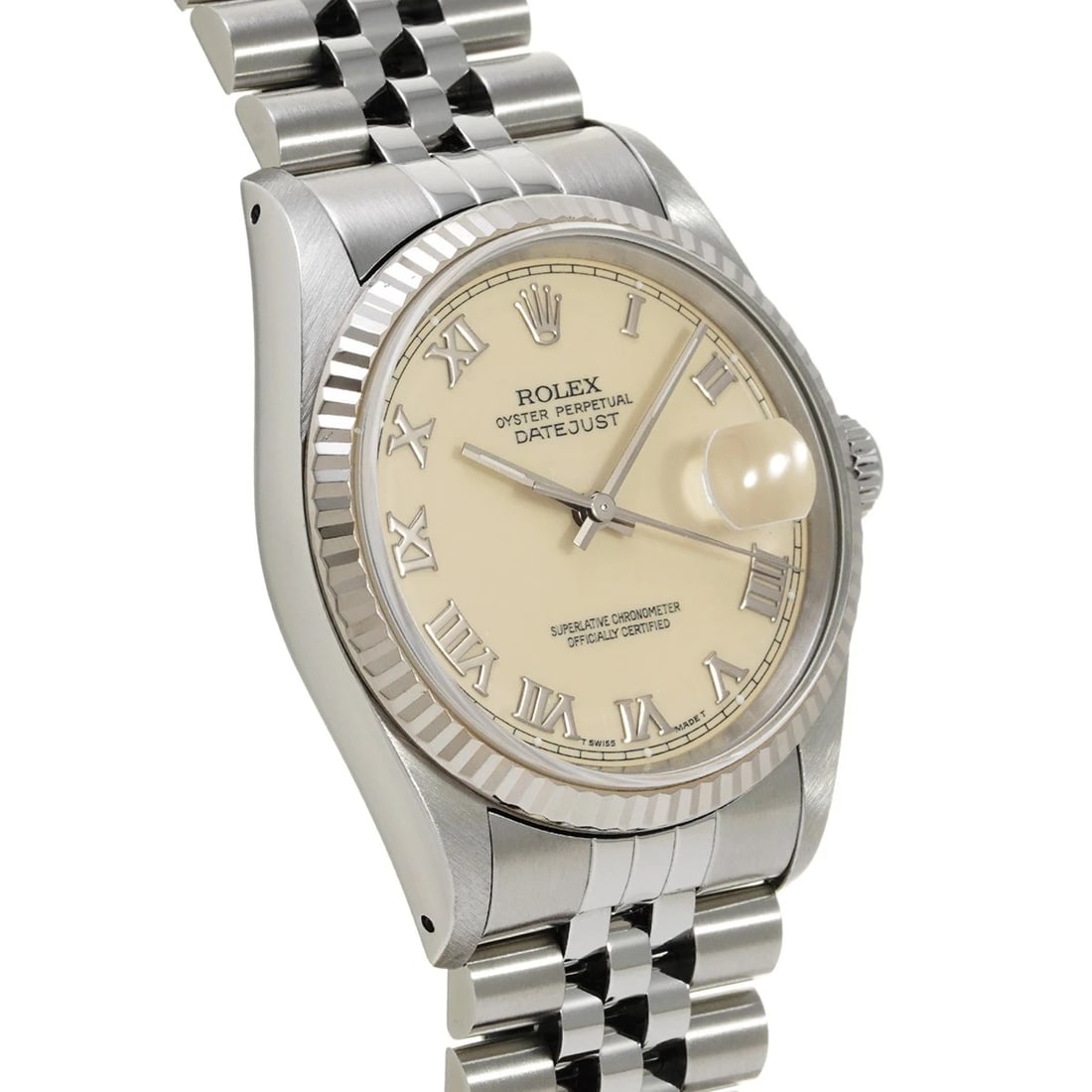 ROLEX DATEJUST IVORY WATCH - 3
