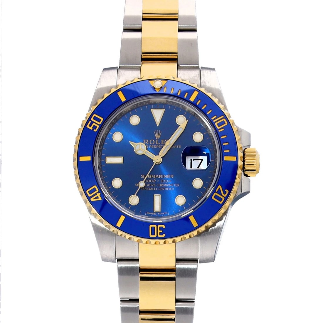 ROLEX SUBMARINER DATE BLUE WATCH: ROLEX Submariner Date Blue Watch Brand: ROLEX Type/Style: Wristwatch Material: Band Material Stainless steel/Yellow Gold, Case Material Stainless steel Color: Dial Color Blue Size: ?Case? H/about
