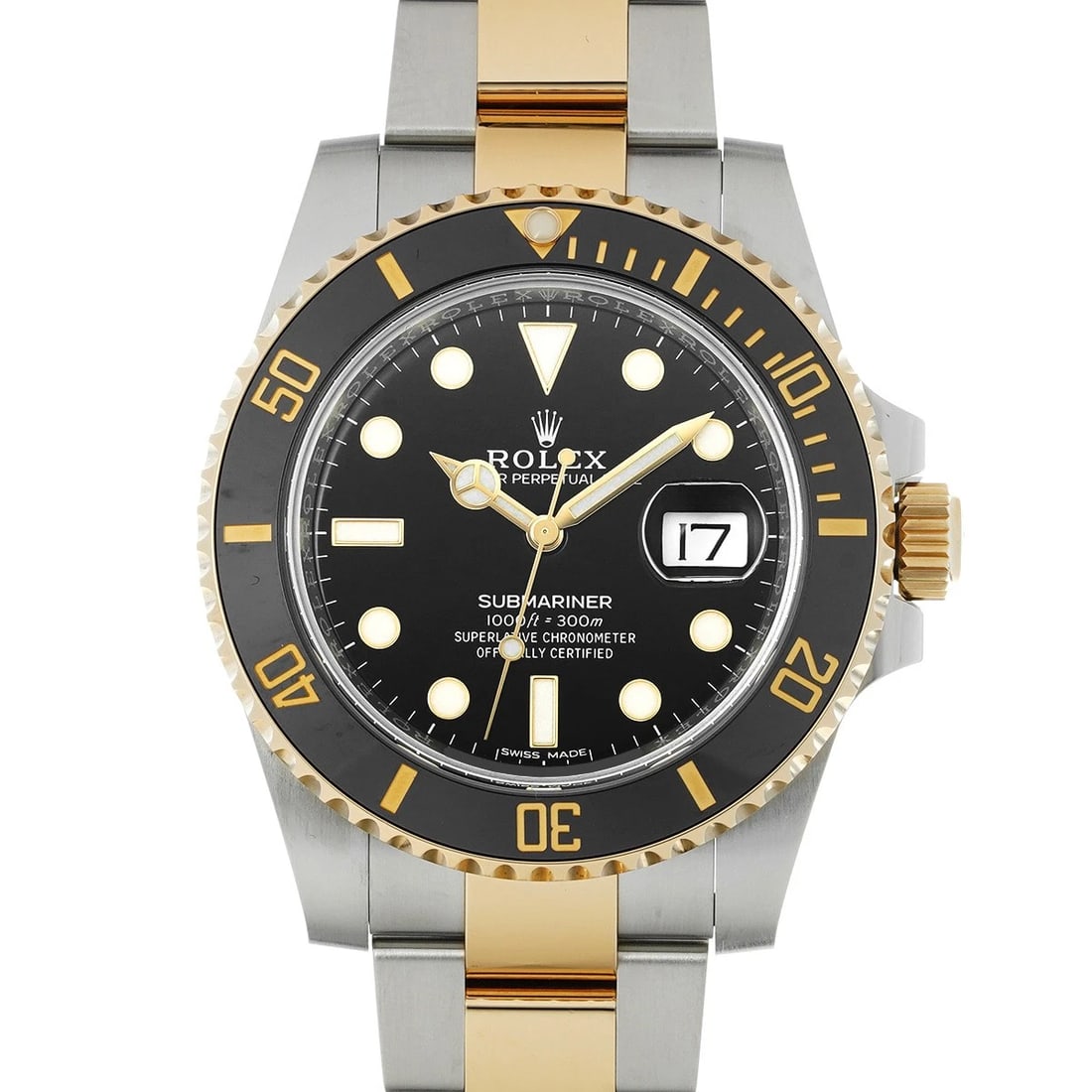 ROLEX SUBMARINER DATE BLACK WATCH: ROLEX Submariner Date Black Watch Brand: ROLEX Type/Style: Wristwatch Material: Band Material Stainless steel/Yellow Gold, Case Material Stainless steel Color: Dial Color Black Size: ?Case? H/about 40
