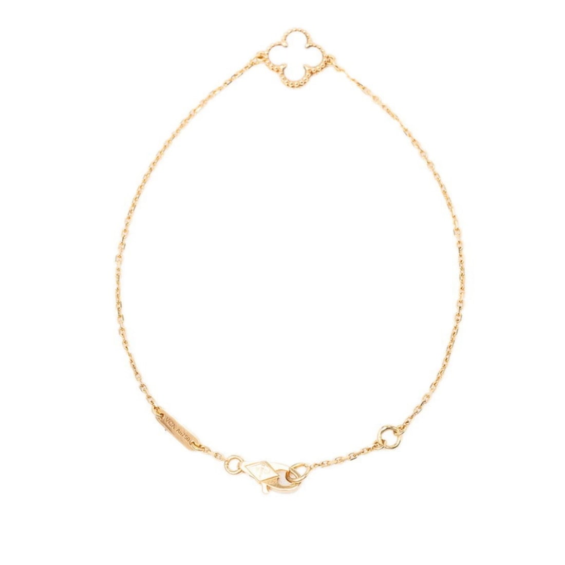 VAN CLEEF & ARPELS SWEET ALHAMBRA BRACELET 18K YELLOW GOLD: Van Cleef & Arpels Sweet Alhambra Bracelet 18K Yellow Gold Brand: Van Cleef & Arpels Type/Style: Charm bracelet Material: Yellow gold (18K), Main Stone/Creation Mother of pearl Color: Yellow gold Size