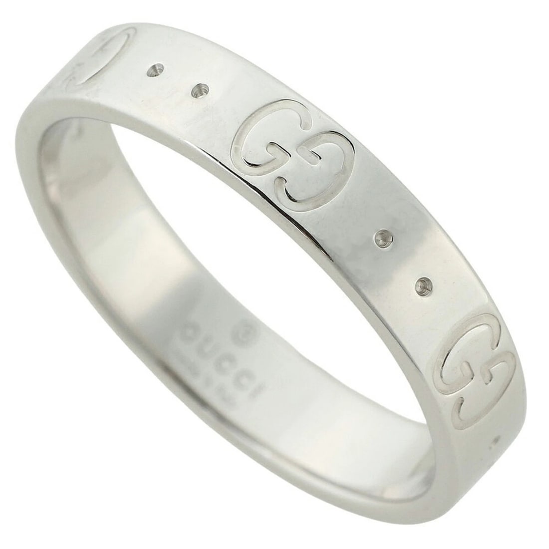 GUCCI INTERLOCKING G ICON RING, 18K WHITE GOLD (1 of 2)