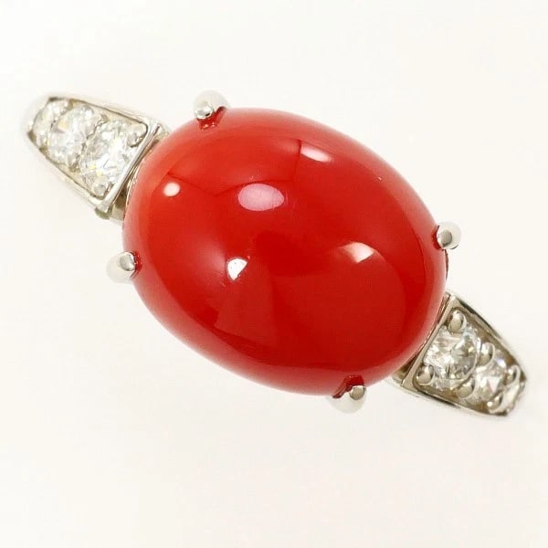 RING PT999/PLATINUM: Ring PT999/Platinum Brand: No Brand Type/Style: Ring Material: PT999/Platinum, Main Stone/Creation Coral/Diamond Color: Silver Size: US 6 Accessories: None Accessories Notice: When purchas