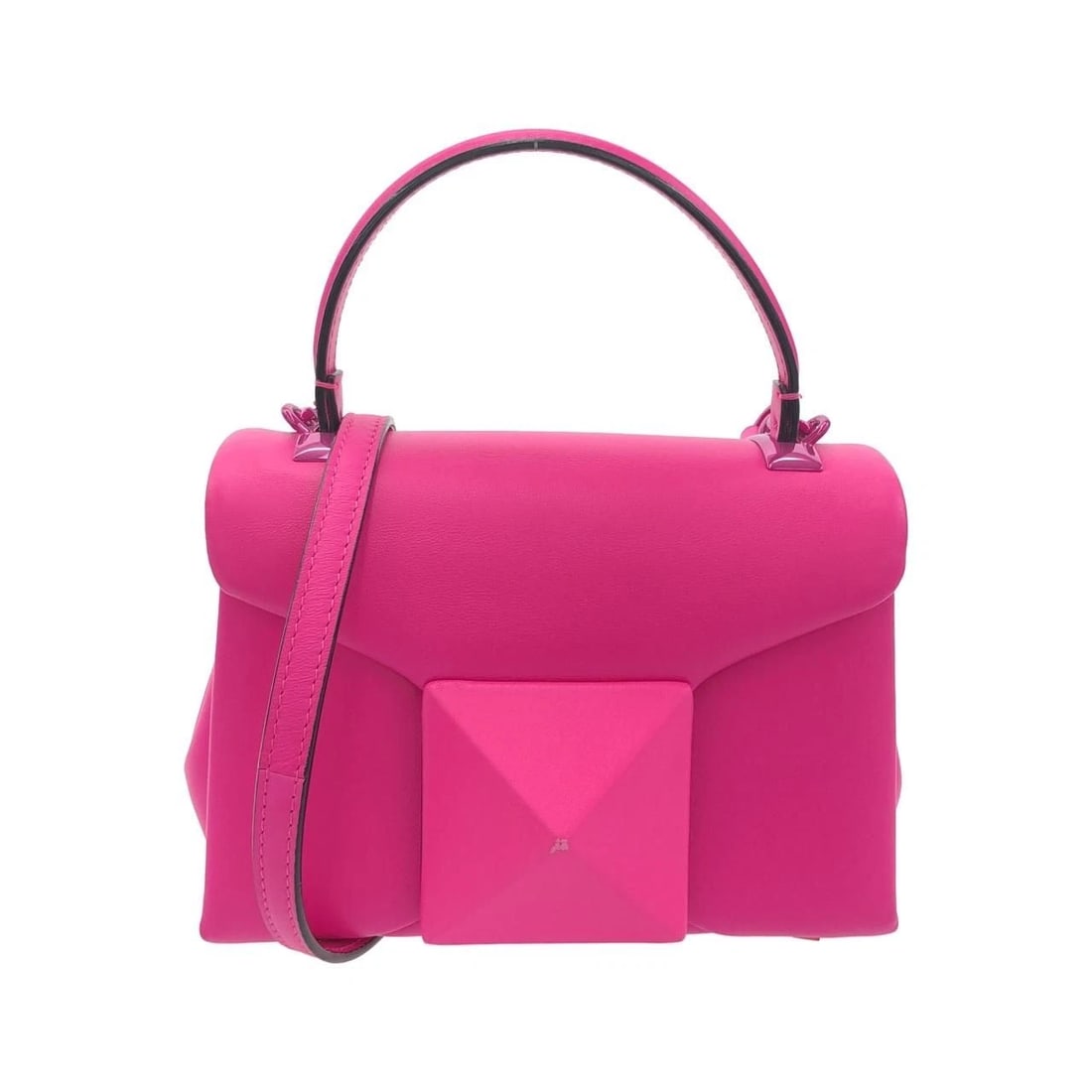 VALENTINO GARAVANI BAG PINK LEATHER: Valentino Garavani Bag Pink Leather Brand: Valentino Garavani Type/Style: Bag Material: Lamb leather Color: Pink with gold hardware Size: 19 cm (7.5 in) width x 13 cm (5.1 in) height x 8 cm (3.1 in)