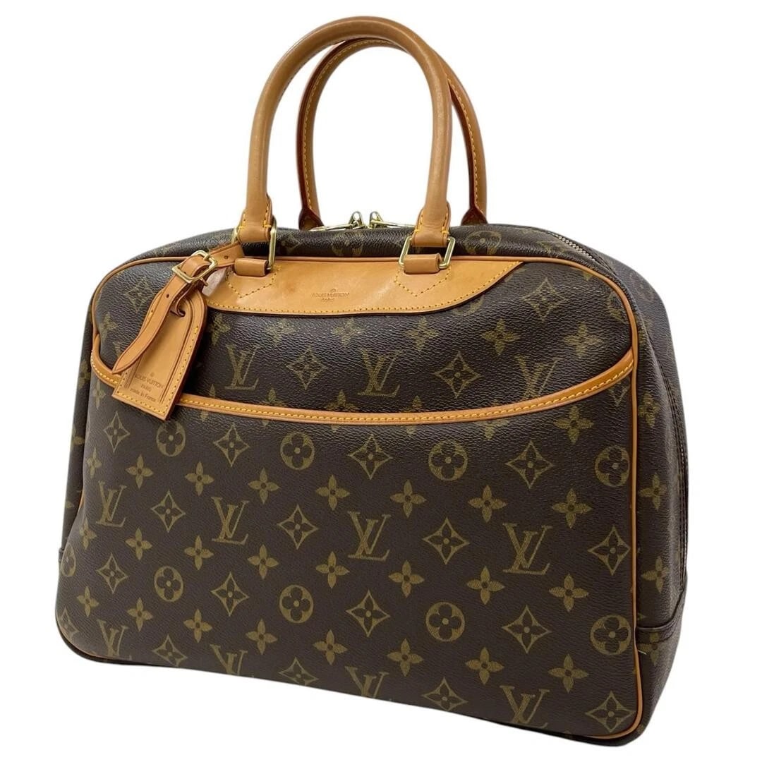 LOUIS VUITTON DEAUVILLE HANDBAG BROWN: Louis Vuitton Deauville Handbag Brown Brand: LOUIS VUITTON Type/Style: Bag Material: Monogram coated canvas with leather accents Color: Brown Size: Approximately 24 cm (9.4 in) (height) x 34 cm (13.4
