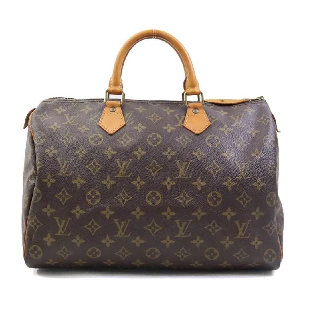 LOUIS VUITTON MONOGRAM SPEEDY 35 CANVAS BROWN GOLD: Louis Vuitton Monogram Speedy 35 Canvas Brown Gold Brand: LOUIS VUITTON Type/Style: Bag Material: Monogram Canvas Color: Exterior Color Brown Size: 25 cm (9.8 in) (height) x 34 cm (13.4 in) (width) x