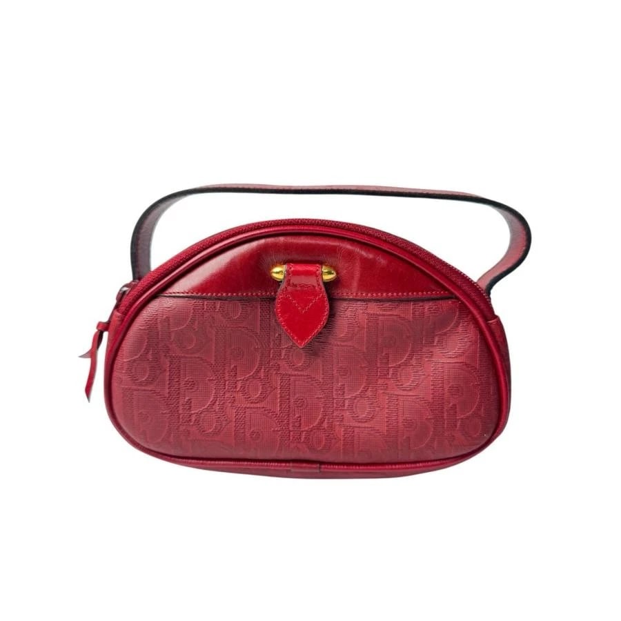 DIOR TROTTER MINI HANDBAG LEATHER RED: Dior Trotter Mini Handbag Leather Red Brand: Dior Type/Style: Bag Material: Leather Color: Red Size: W16cm (6.3 in) x H10cm (3.9 in) x D4cm (1.6 in) Accessories: None Accessories Notice: W