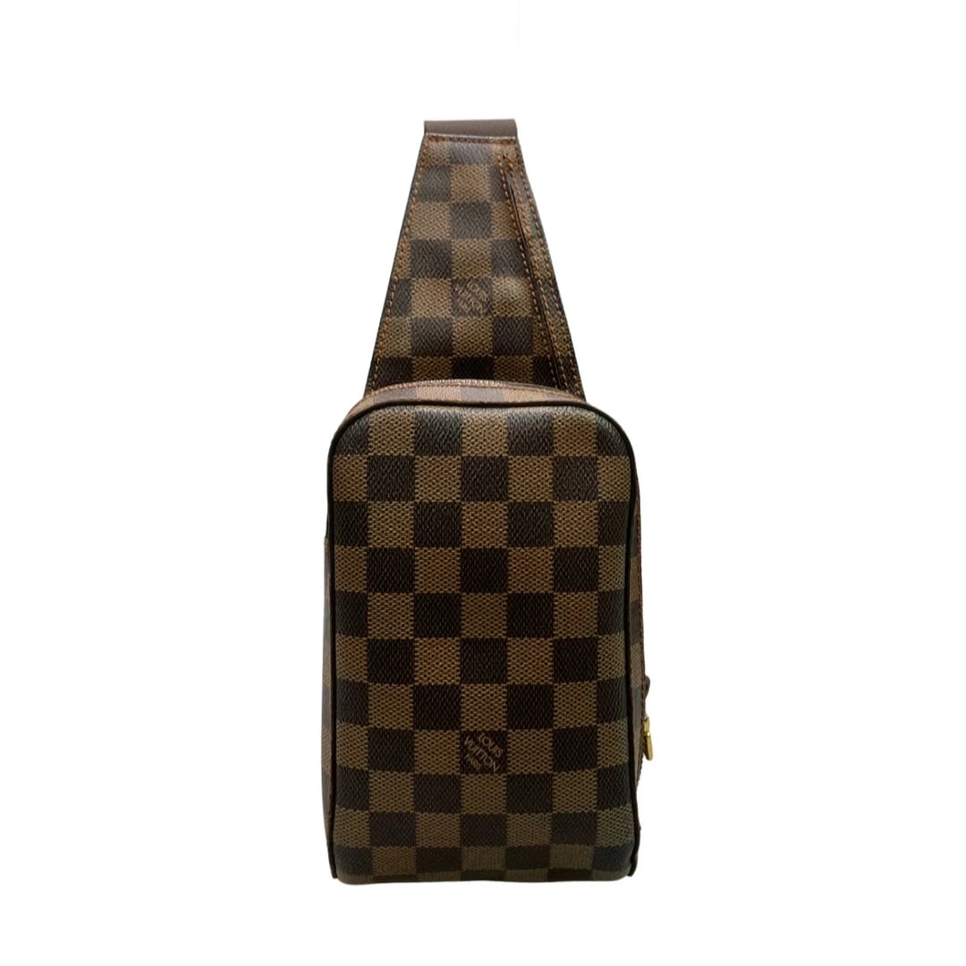 LOUIS VUITTON JERONIMOS DAMIER BODY BAG: Louis Vuitton Jeronimos Damier Body Bag Brand: LOUIS VUITTON Type/Style: Bag Material: Exterior Material Canvas Color: Brown Size: 18.5 cm (7.3 in) height, 12 cm (4.7 in) width, 5.5 cm (2.2 in) depth 