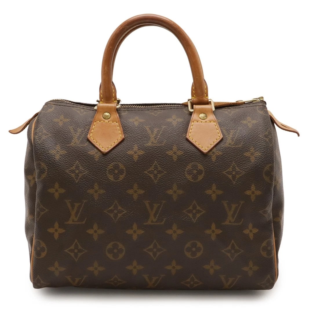 LOUIS VUITTON SPEEDY 25 MONOGRAM CANVAS BROWN: Louis Vuitton Speedy 25 Monogram Canvas Brown Brand: LOUIS VUITTON Type/Style: Bag Material: Monogram Canvas (PVC Coated) Color: Brown Size: 25 cm (9.8 in) width, 19 cm (7.5 in) height, 14.5 cm (5.7