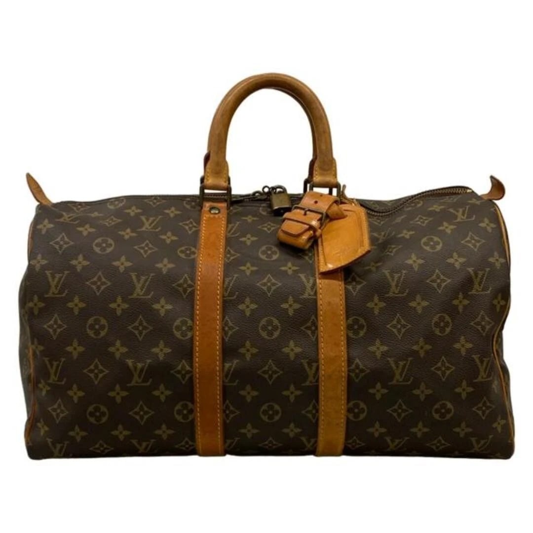LOUIS VUITTON KEEPALL 45 MONOGRAM BOSTON BAG: Louis Vuitton Keepall 45 Monogram Boston Bag Brand: LOUIS VUITTON Type/Style: Bag Material: Monogram Canvas Color: Exterior Color Monogram Pattern Size: 45 cm (17.7 in) width, 27 cm (10.6 in) height,
