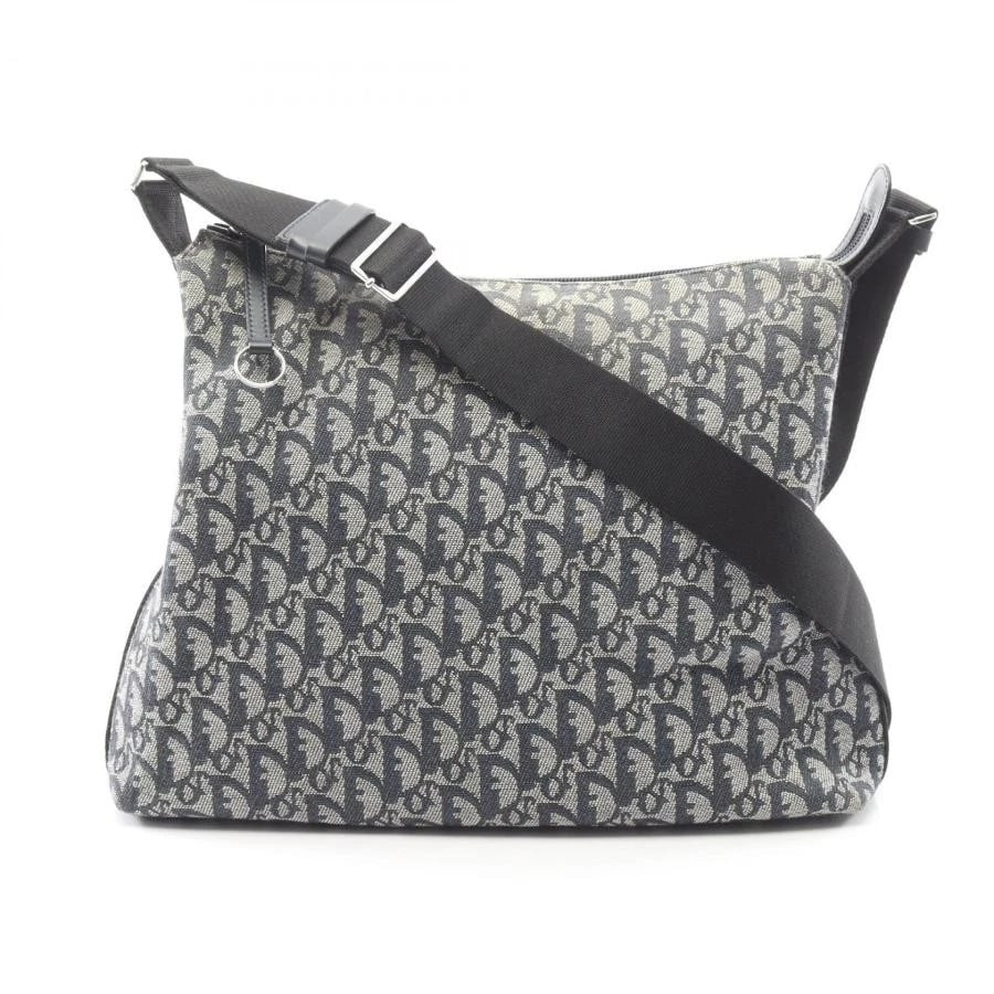 CHRISTIAN DIOR TROTTER CANVAS SHOULDER BAG NAVY: Christian Dior Trotter Canvas Shoulder Bag Navy Brand: Christian Dior Type/Style: Bag Material: Canvas Color: Navy / Black Size: 34.5 cm (13.6 in) (W) x 27 cm (10.6 in) (H) x 10 cm (3.9 in) (D)