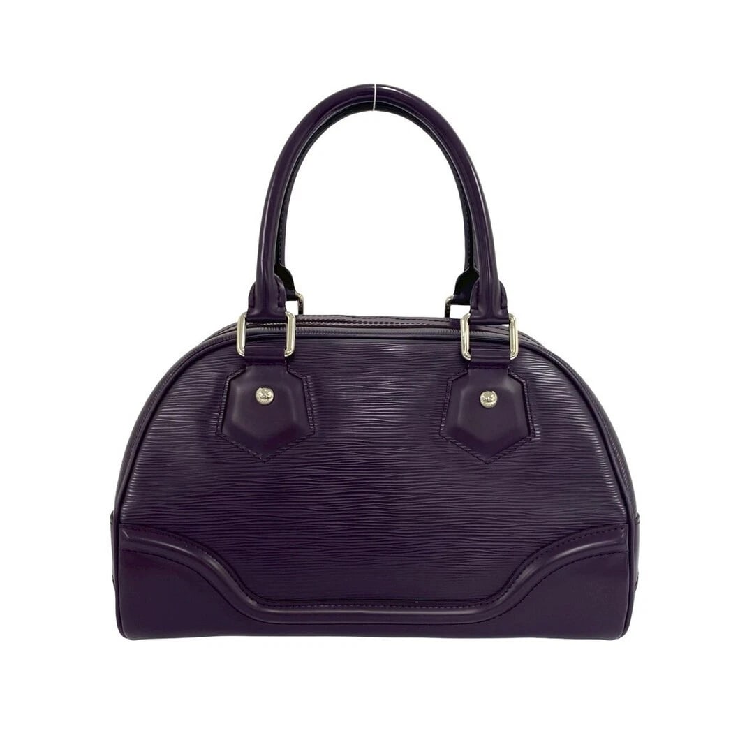 LOUIS VUITTON BORING MONTAIGNE EPI LEATHER HANDBAG PURPLE: Louis Vuitton Boring Montaigne Epi Leather Handbag Purple Brand: Louis Vuitton Type/Style: Bag Material: Epi Leather Color: Exterior Color Brown Size: approximately 21 cm (8.3 in) in height, 32.5 cm