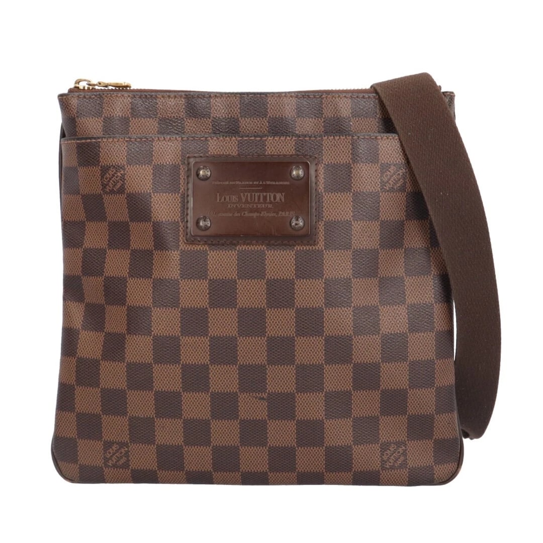 LOUIS VUITTON POCHETTE BROOKLYN DAMIER CANVAS BROWN: Louis Vuitton Pochette Brooklyn Damier Canvas Brown Brand: Louis Vuitton Type/Style: Bag Material: Damier Canvas Color: Brown Size: Approximately 25 cm (9.8 in) W x 25 cm (9.8 in) H x 2 cm (0.8 in) D