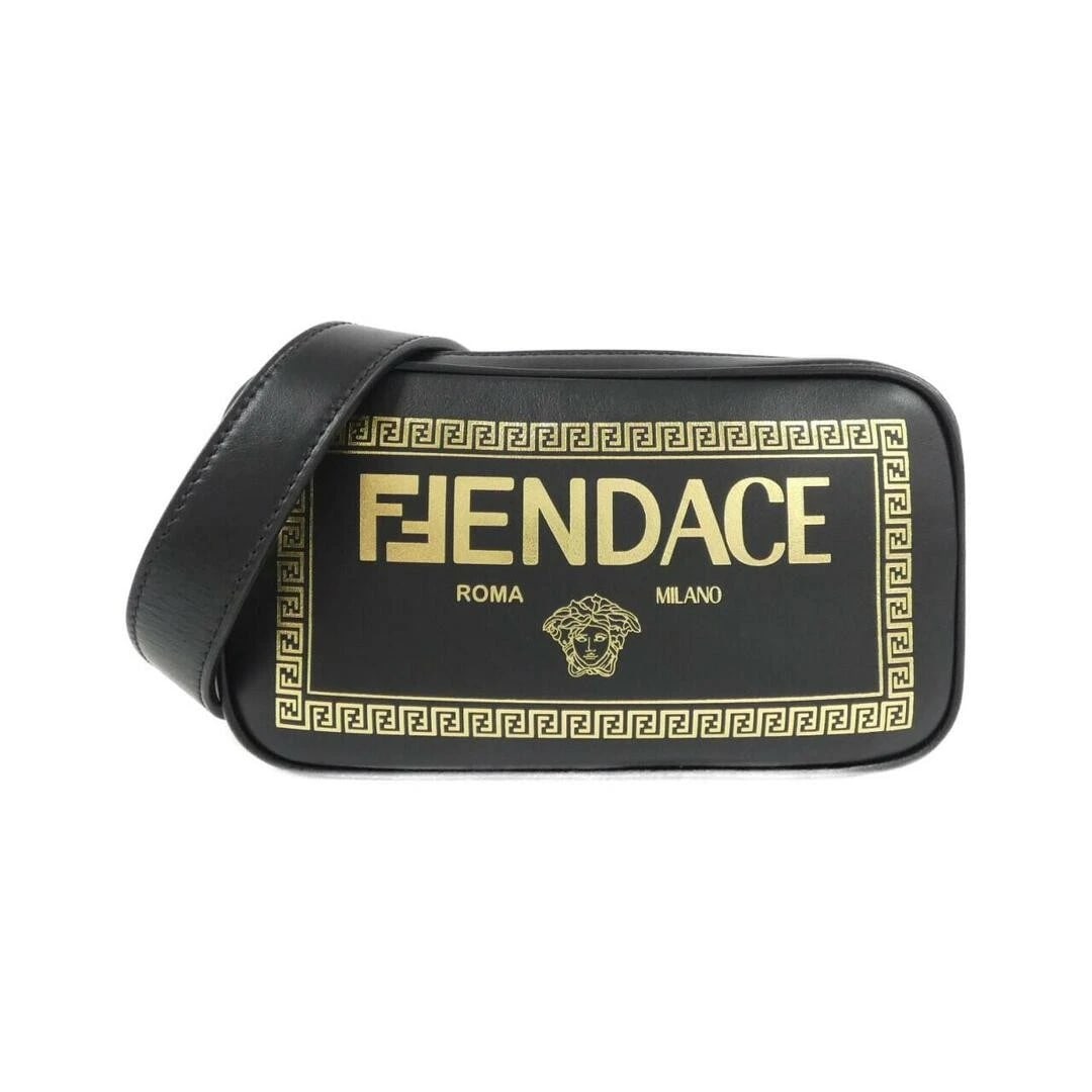 FENDI SHOULDER BAG LEATHER: Fendi Shoulder Bag Leather Brand: FENDI Type/Style: Bag Material: Calf Leather Color: Black with Gold hardware Size: 20 cm (7.9 in) width x 11 cm (4.3 in) height x 4 cm (1.6 in) depth Accessories: