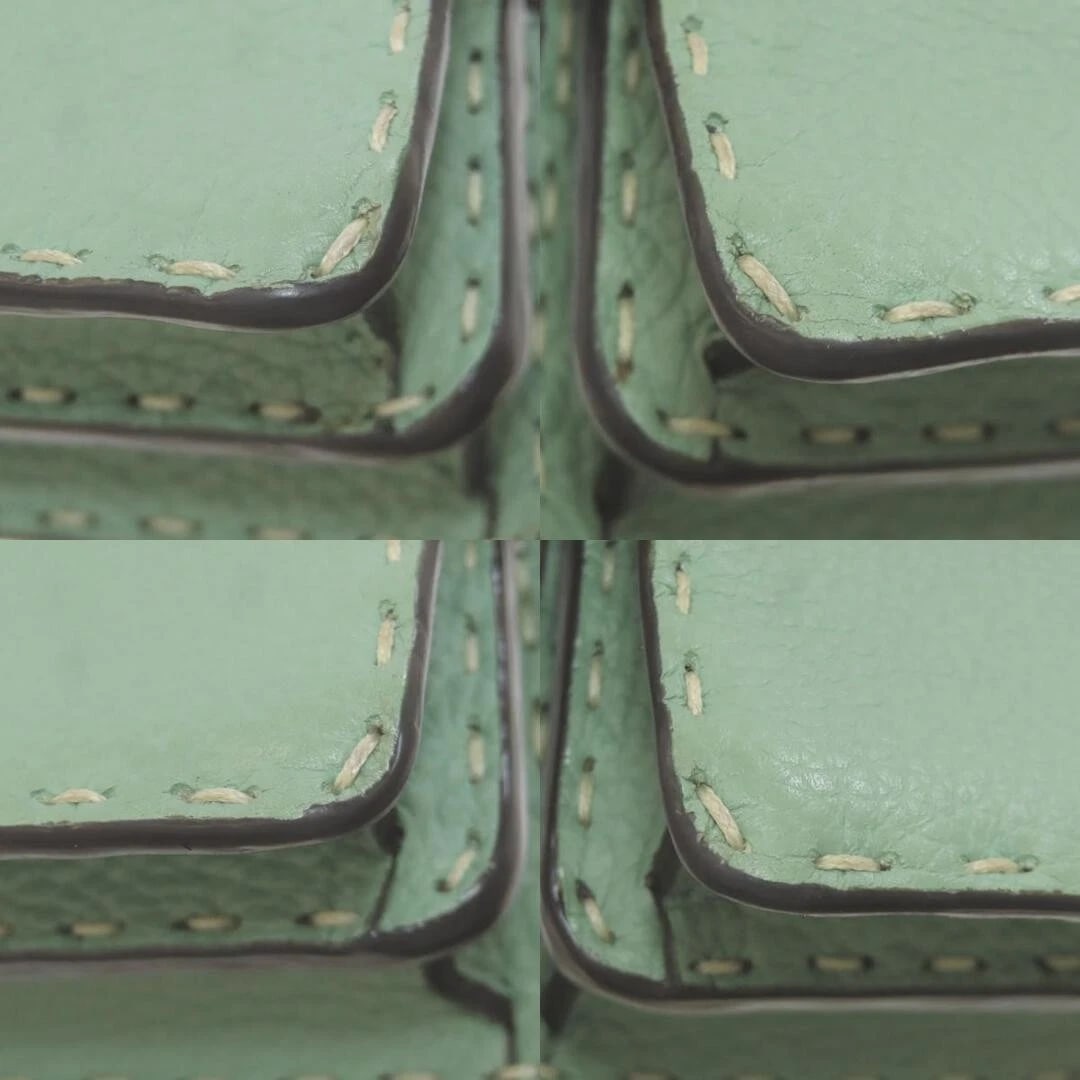 FENDI MICRO PEEKABOO HANDBAG LEATHER PYTHON CALF GREEN - 5