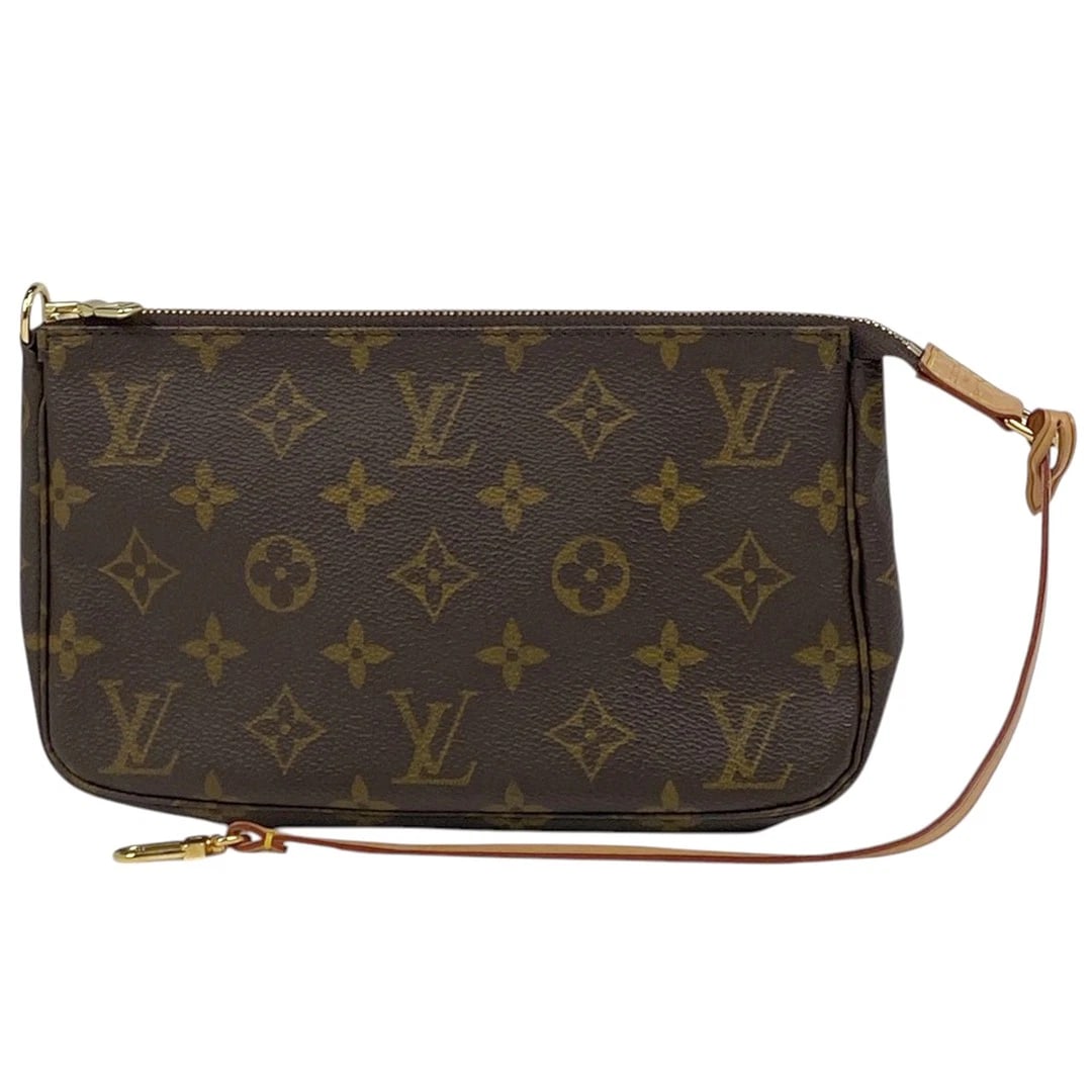 LOUIS VUITTON POCHETTE ACCESSOIRE CANVAS SMALL: Louis Vuitton Pochette Accessoire Canvas Small Brand: Louis Vuitton Type/Style: Pochette Accessoire Material: Monogram Canvas Color: Brown Size: Diions: 21 cm (8.3 in) W x 12.5 cm (4.9 in) H x 3.5 cm