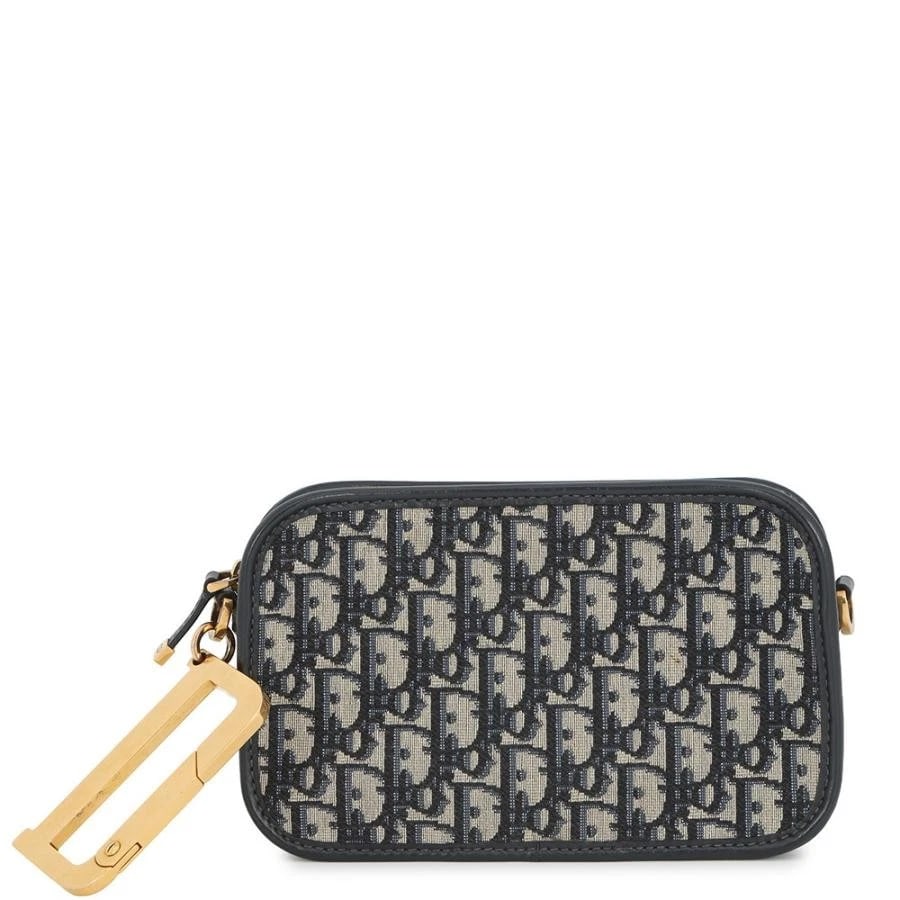 CHRISTIAN DIOR CLUTCH BAG OBLIQUE CANVAS LEATHER: Christian Dior Clutch Bag Oblique Canvas Leather Brand: Dior Type/Style: Bag Material: Canvas/Leather Color: Navy/Beige Size: W20.5 cm (8.1 in) x H13.5 cm (5.3 in) x D4 cm (1.6 in) Accessories: No